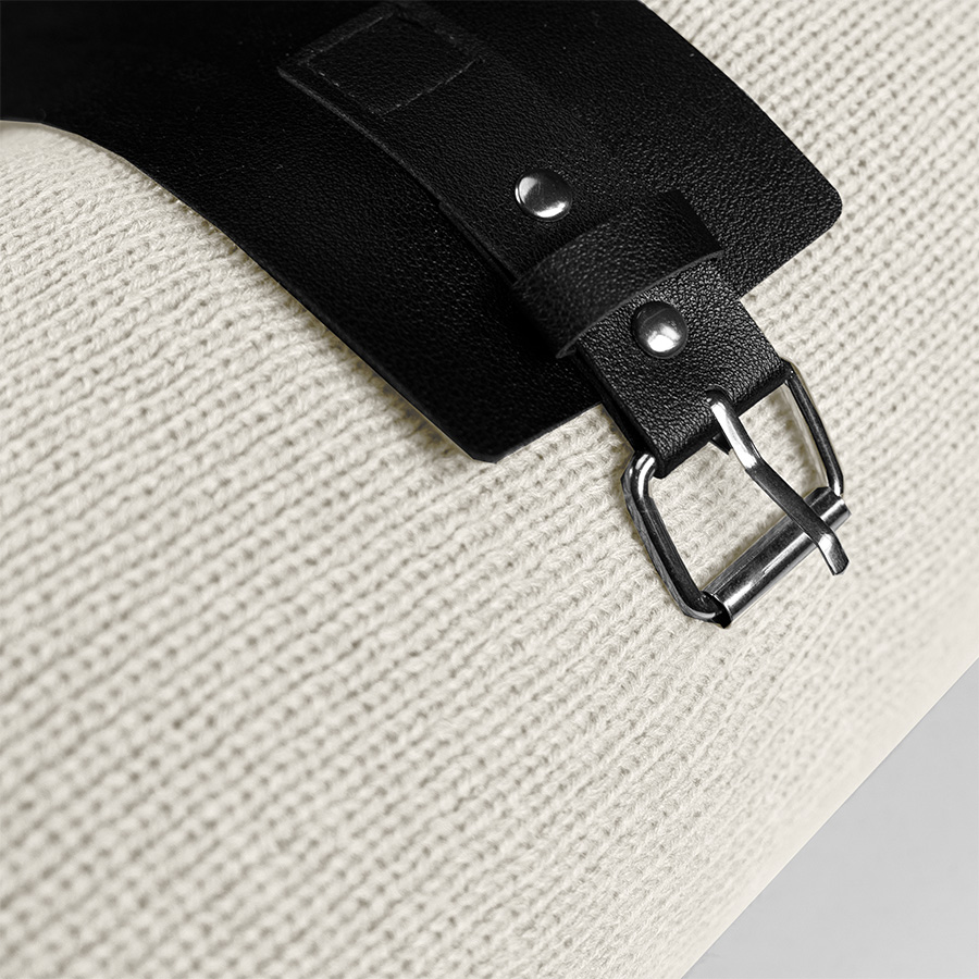 Плед  "Belt"; белый; 130 х 180 см; 100% акрил,  с ремнем